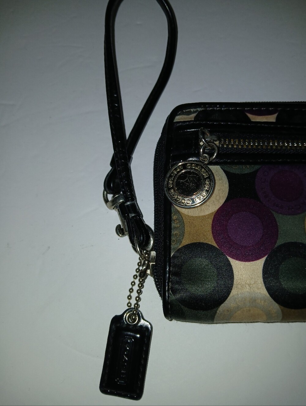 Coach Snaphead Circle Passport Stamp Pattern Wristlet Y2K - Picture 3 of 6